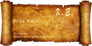 Krix Edit névjegykártya