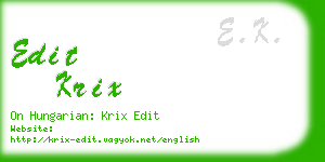 edit krix business card